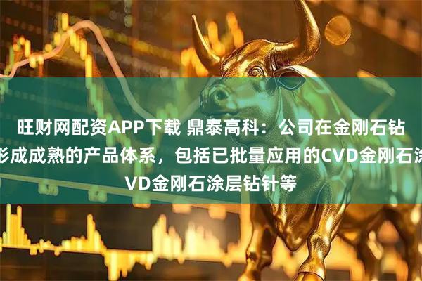 旺财网配资APP下载 鼎泰高科：公司在金刚石钻针领域已形成成熟的产品体系，包括已批量应用的CVD金刚石涂层钻针等